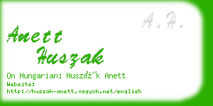 anett huszak business card